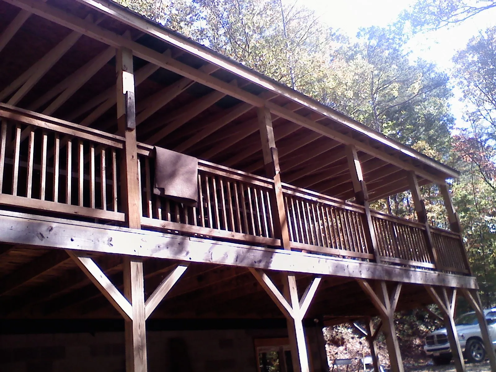 Timber framing under a new elevated porch and deck — Roof Leak Repair in Dinwiddie by Roofing Brothers